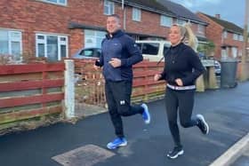 Carly and Micky pictured in training