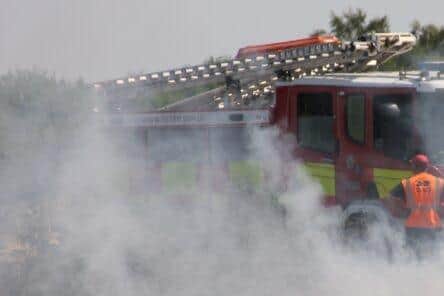Firefighters were called out to three incidents over the weekend involving a caravan, woodland, trees and fencing.
