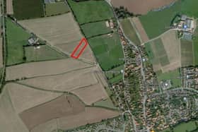 The area in red where the site is based close to Tickhill, Doncaster.