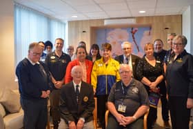 Dr Patti Hill, members of the Lions Clubs, DBTH Maternity team and members of DBTH Charity.