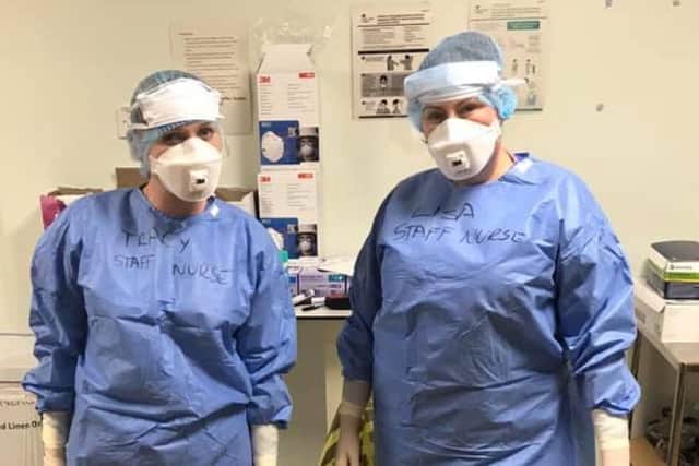 Nurses at Doncaster Royal Infirmary in protective clothing