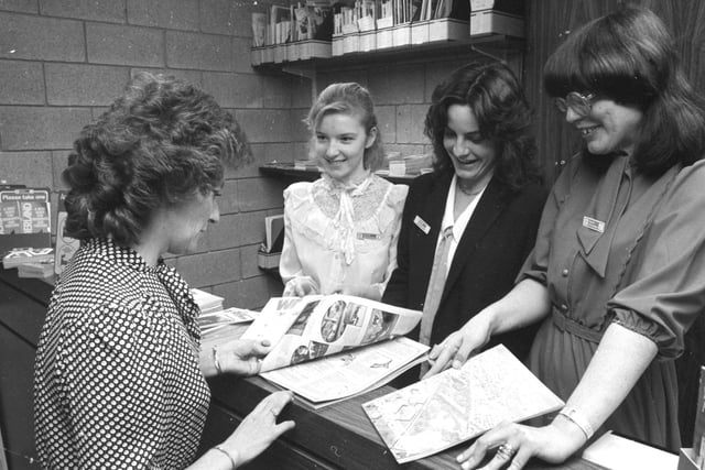 The opening of a tourist information centre in Sunderland.  Centre manageress Valerie Luke, left, is pictured with information assistants Julie Birdsall, Carole Skinner and Teodene Redrup.