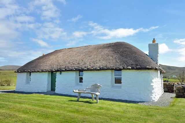 Named Tigh Nighean Bhan, the one bed cottage is a restored thatch blackhouse with incredible views of the Western Isles, located in the breathtaking north end of the Isle of Skye. Although traditional on the outside, the interior is immaculately decorated with luxury furnishings. Currently on sale for 235,000 GBP via R. House