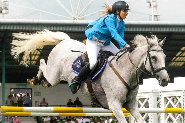Amateur rider Lisa Jones wins the Stairway Showjumping. Picture by Simon Dewhurst