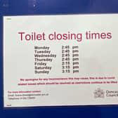 Opening times of the toilets at Sandall Park. Picture: NDFP-03-08-21-SandallPark 1-NMSY
