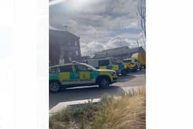 Emergency services have flocked to Doncaster railway station following the death of a person on the railway line.
