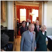 The Royal couple enter Doncaster's historic Mansion House.