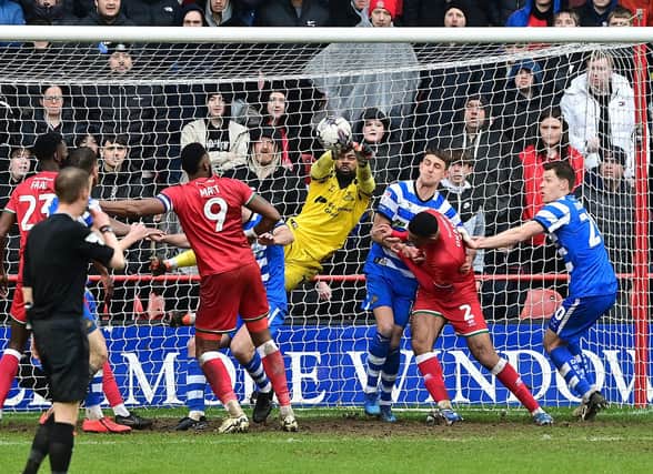 Rovers struggled from set-pieces at Walsall. Pic: Howard Roe.