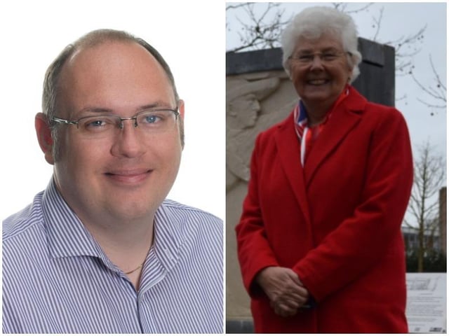 Current Doncaster mayor Ros Jones (right) alongside Conservative candidate James Hart