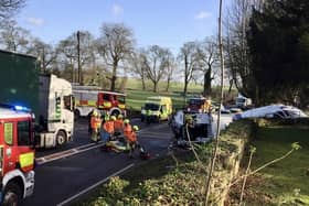 A huge emergency operation is under way at the scene in Hickelton.