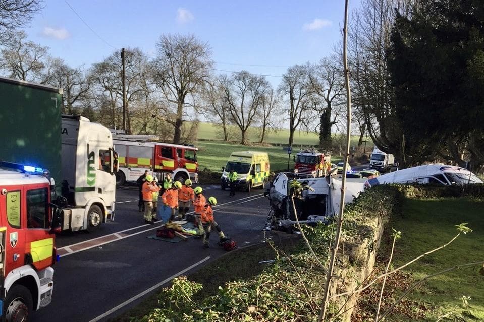 Hickleton Crash Photos show huge emergency operation after smash at notorious Doncaster ...