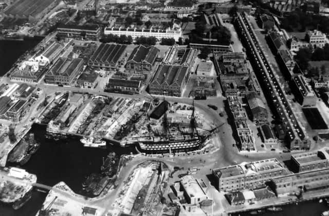 HMS Victory at Portsmouth Historic Dockyard and Environs, Portsmouth, 1949