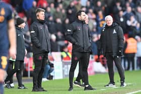 Danny Schofield on the touchline against Bradford City.