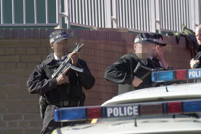 Armed police at Daisy Walk, Netherthorpe