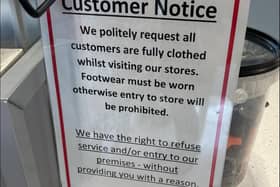 The sign at the entrance to the Asda store in Harworth. (Photo: Brendan Clarke-Smith).