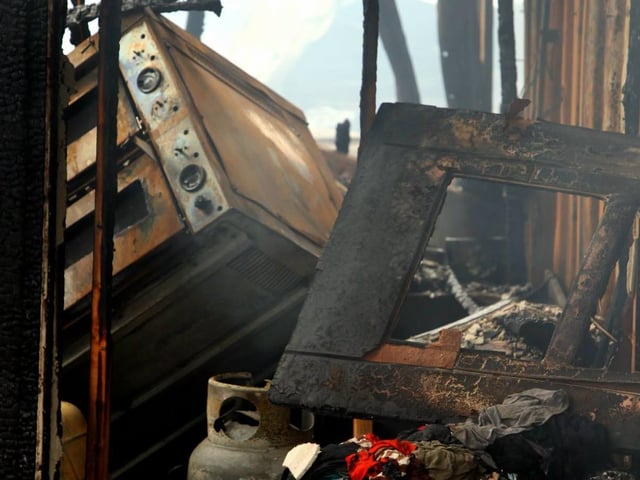 The premises have been devastaed by the fire.