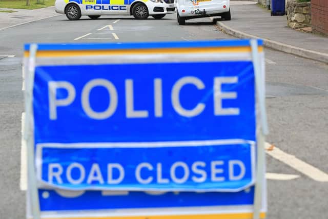File picture of a police road closure