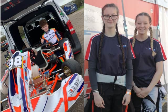 Karting starlets Charlie Domonkos and his cousins Freya and Lexie Belk are all competing at national level.