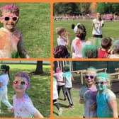Pupils took part in a colour run to raise cash for charity.