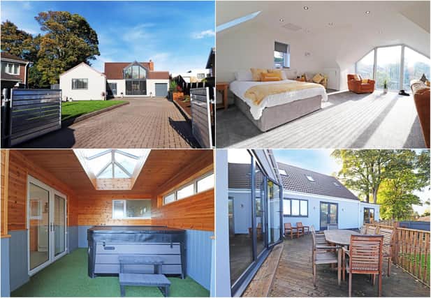 The large home has a spacious rear garden and boasts a hot tub./Photo: Rightmove