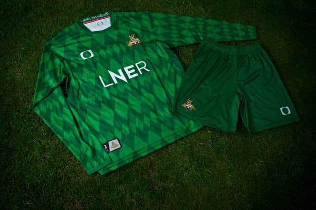 The home goalkeeper kit for Doncaster Rovers' 2020/21 season