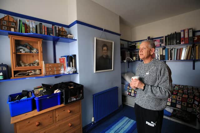 Andrew's dad Kevin is pictured in his bedroom at home. Picture: Chris Etchells