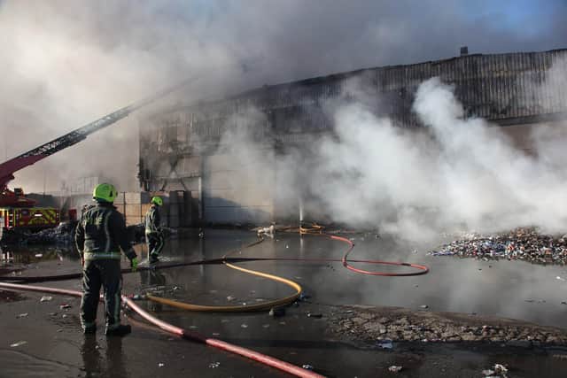 Fire crews have been working around the clock to tackle the fire at Morris Metals. (Photo: SYFR).