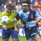 Doncaster Belles star Gillian Coultard, left, pictured in action in the 2000 Women's FA Cup final against Croydon.