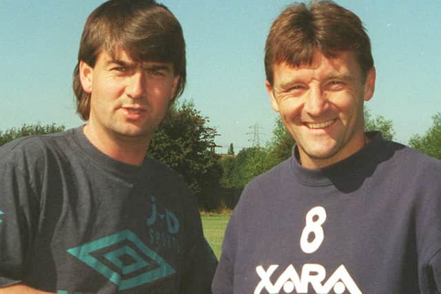 Rovers boss Ian Snodin with Dave Penney, who went on to manage the side also