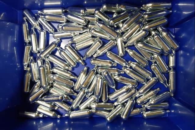 Laughing gas canisters found by police near the Herten Triangle