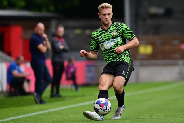 Ollie Younger in Doncaster Rovers' final pre-season friendly against FC United of Manchester.