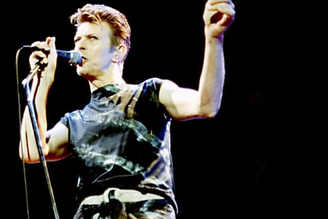 David Bowie in concert at the Sheffield Arena in 1995 