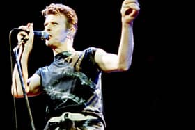 David Bowie in concert at the Sheffield Arena in 1995 