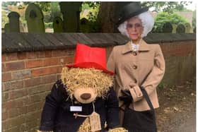 A scarecrow paying tribute to The Queen and Paddington is on display in Barnby Dun.