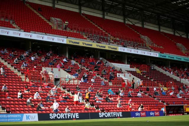 Crowd pilots, like the one at Charlton Athletic v Doncaster Rovers on Saturday, could be in jeopardy due to the rising number of coronavirus cases. Photo by James Chance/Getty Images