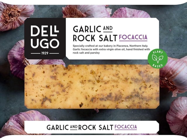 Dell’Ugo Garlic & Rock Salt Focaccia, currently priced at £3.30.