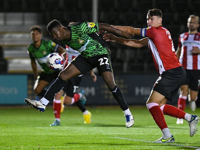 Brought in to provide support for George Miller. Had little joy in the first half but won his side a penalty in the second period and assisted George Miller (sort of) when his volley hit his striker partner and fell kindly into his path.