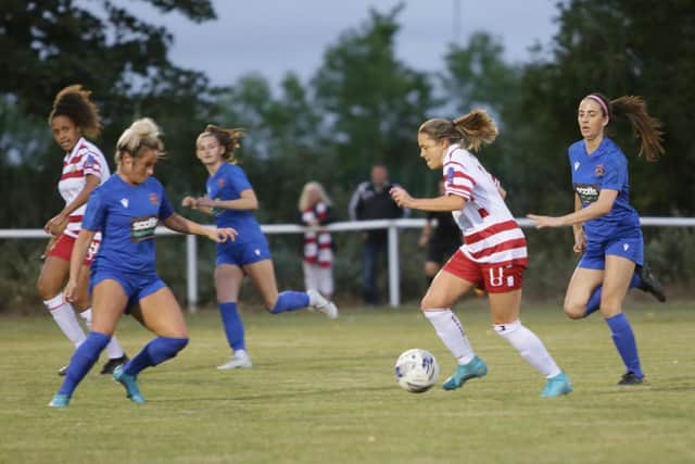Lyndsey Tugby in action for Belles. Photo: Julian Barker