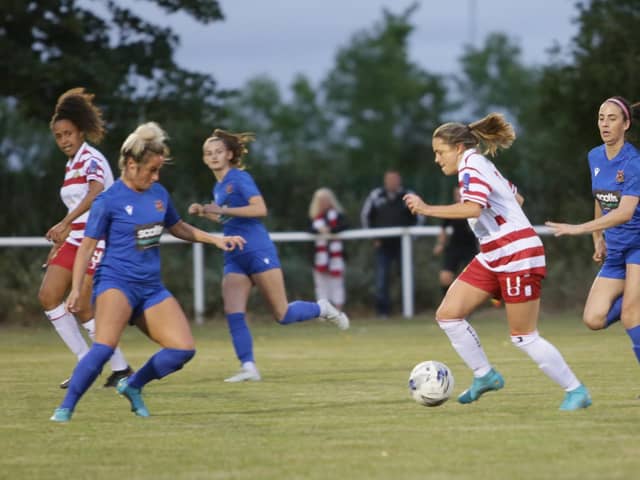 Lyndsey Tugby in action for Belles. Photo: Julian Barker