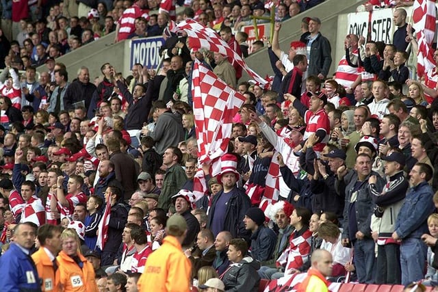 More cheering and flag waving Rovers fans, May 10, 2003
