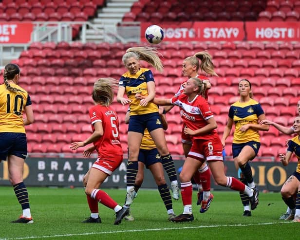 Action from Belles' defeat at Middlesbrough. Picture: Howard Roe