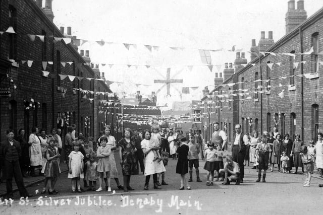 Celebrating the Silver Jubilee of King George V in Marr Street, Denaby, 1937