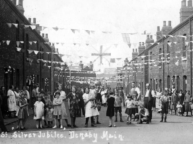 Celebrating the Silver Jubilee of King George V in Marr Street, Denaby, 1937