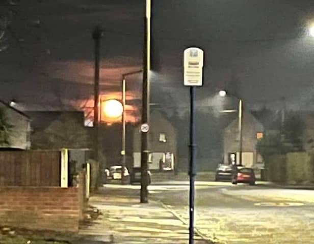 The moon pictured from Beckett Road at 6.20pm last night.