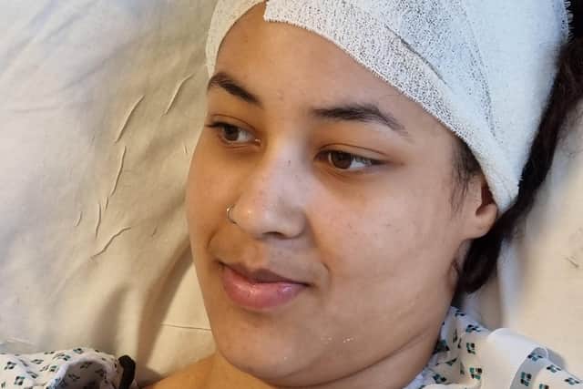 16-year-old Izabella Carter-King during her treatment at Sheffield Children's Hospital