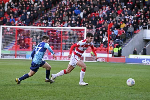 Danny Amos was handed his first league start of the season in Doncaster Rovers' clash with Wycombe Wanderers. Picture: Marie Caley