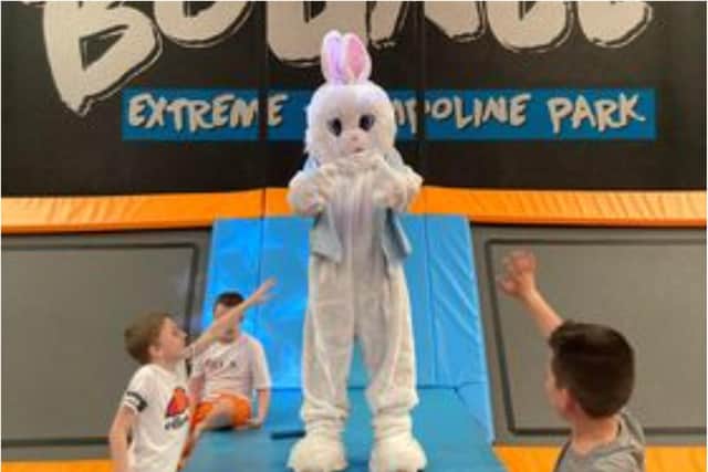 Youngsters enjoyed an Easter party at Go Bounce.