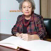 Rosie Winterton MP signs the Holocaust Book of Commitment.