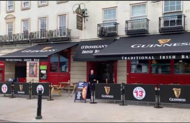 Pubs use space on the pavement to serve customers
