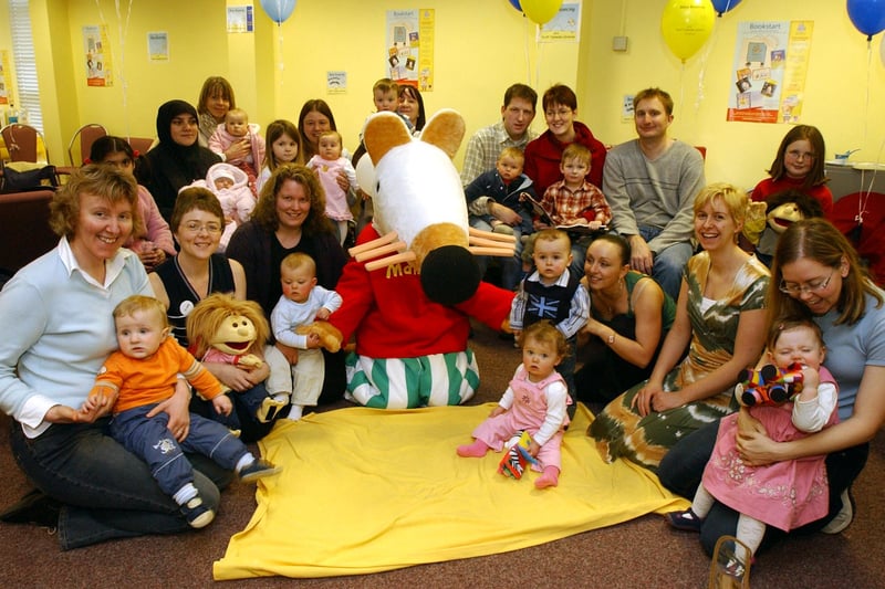 Maisie Mouse joined members of the Baby Bouncing group for this photo as the group celebrated its first birthday in 2005. Does this bring back lovely memories?